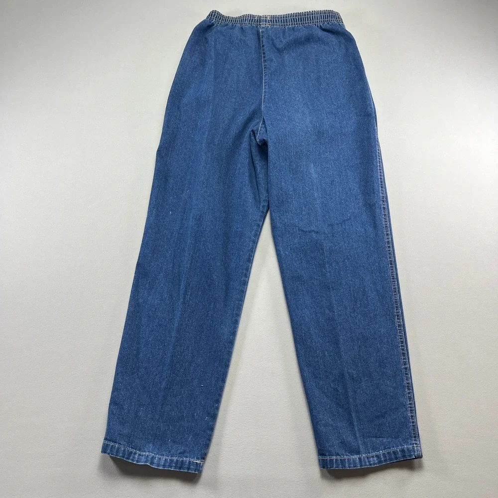 City Blues By Koret Straight Jeans Women 10 Denim Cotton Elastic Waist High Rise